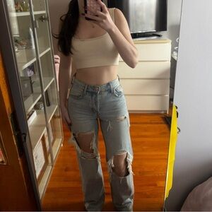 Aeropostale Light Blue Distressed Boyfriend Jeans